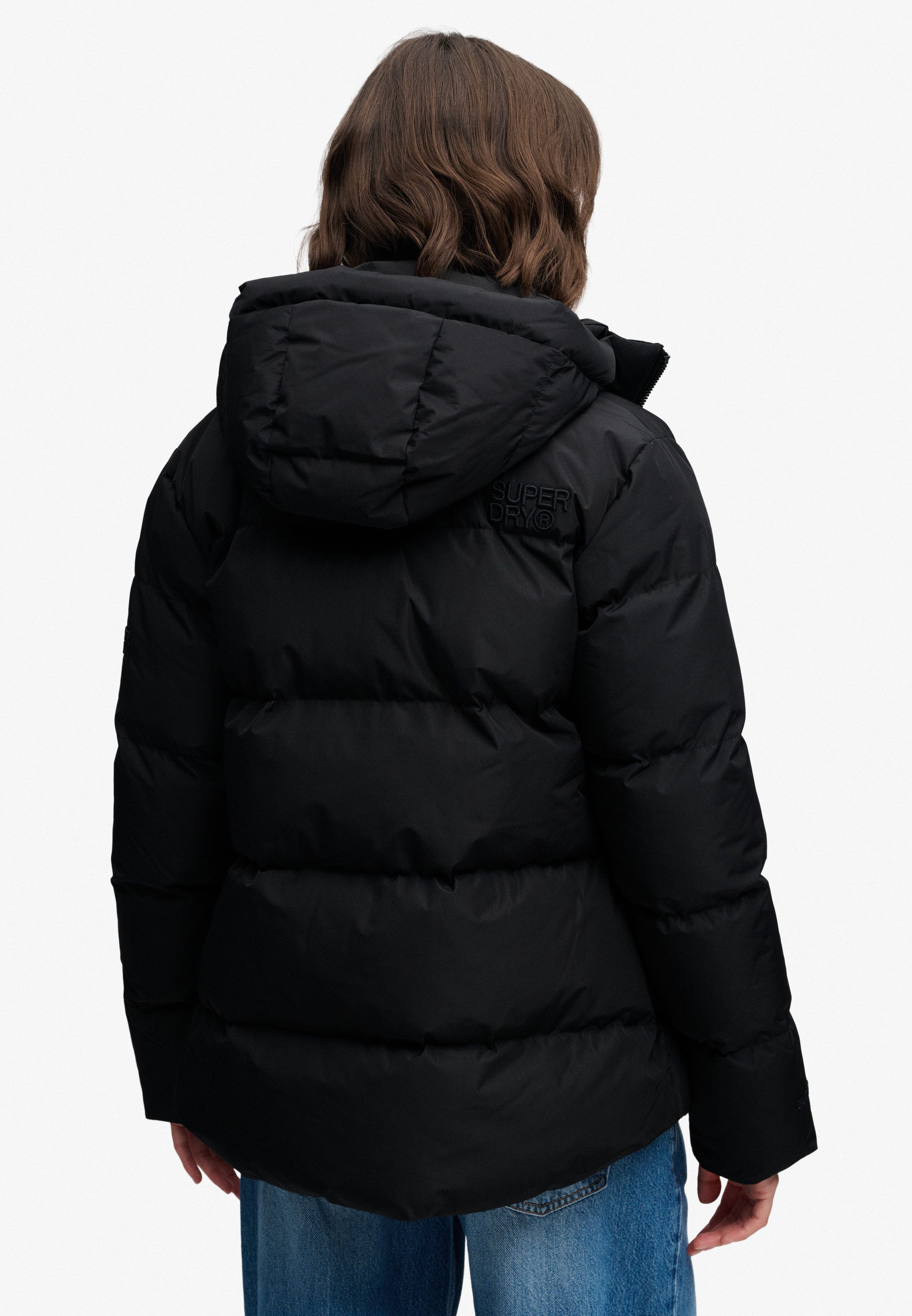Superdry Steppjacke HOODED 5 BAFFLE SPORTS PUFFER Kunstfaser, relaxed fit