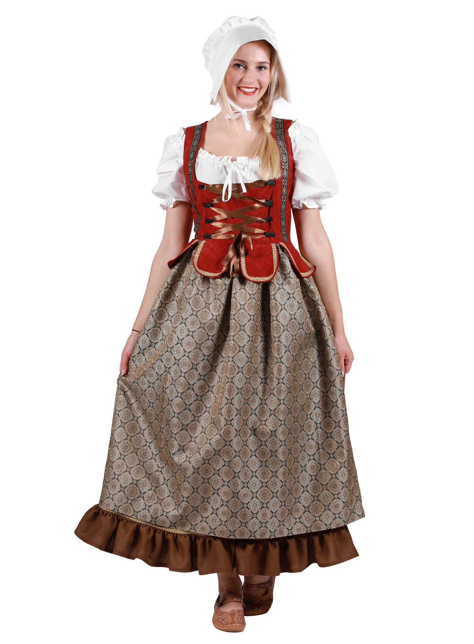 thetru Kostüm Mittelalterliche Bürgerstochter Kostüm, Hübsches und detailliert gearbeitetes Mittelalterkostüm