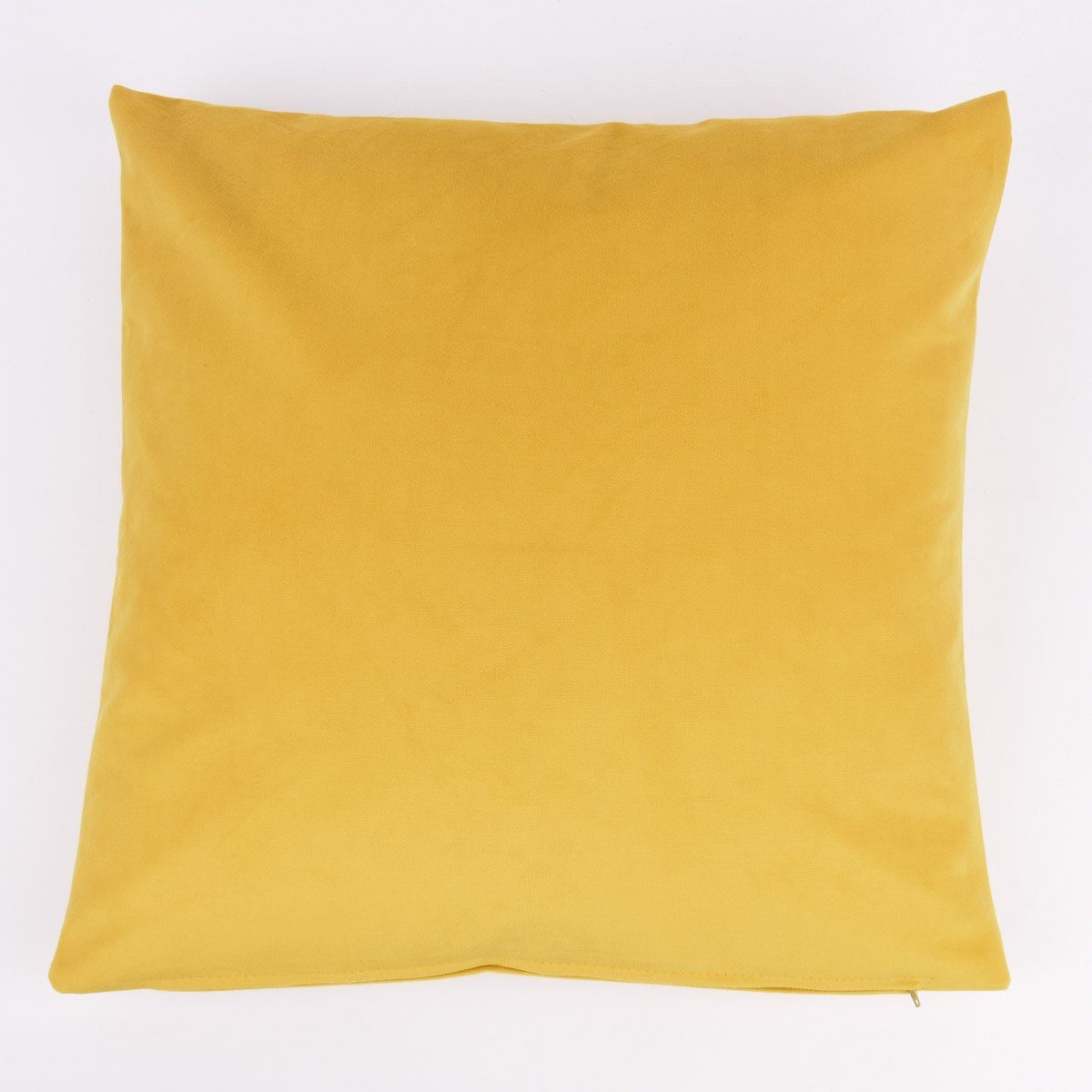SCHÖNER LEBEN. Dekokissen Kissenhülle Duval Samtoptik senf gelb 50x50cm