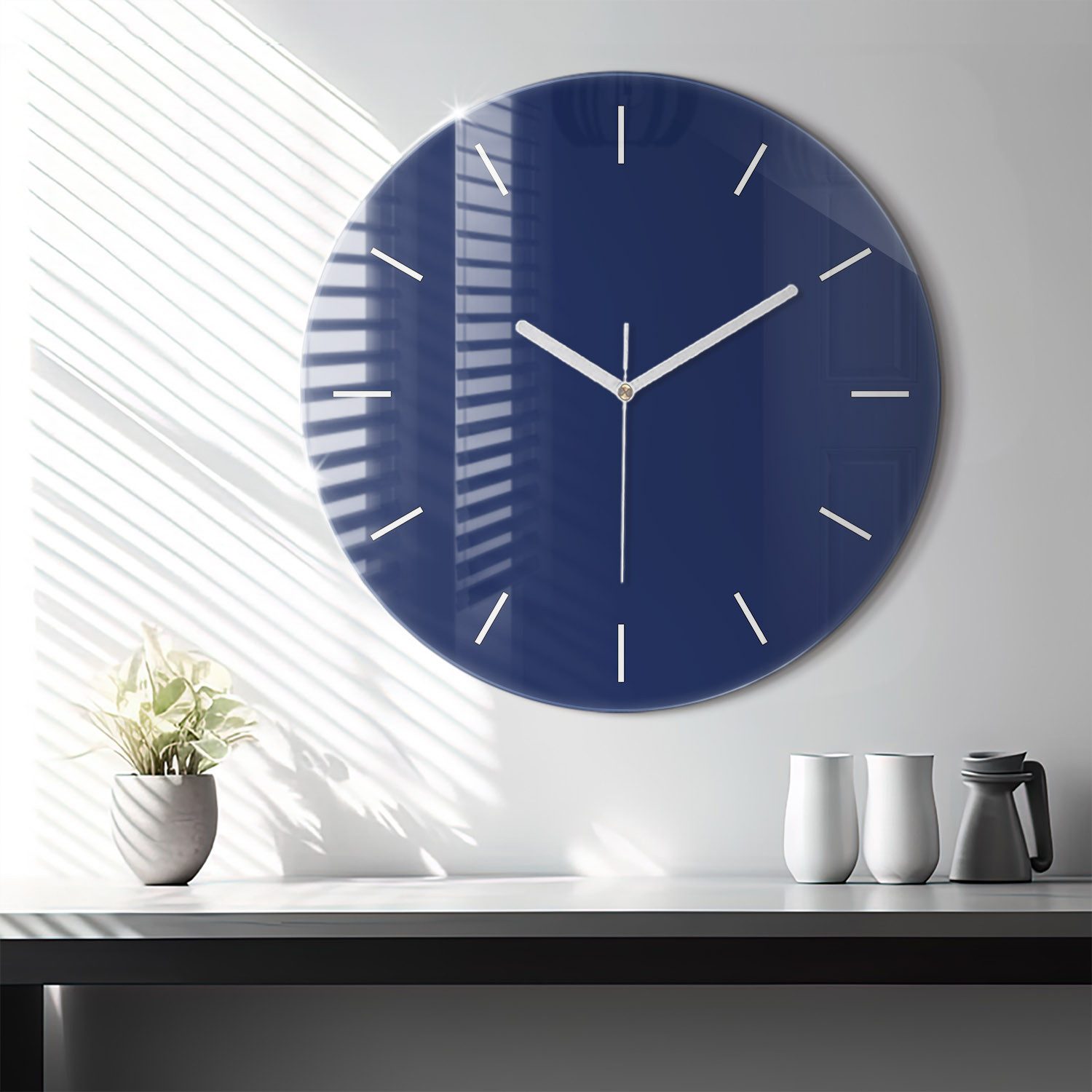 Tulup Wanduhr Glasrunde Uhr Moderne Glaswanduhr günstig online kaufen