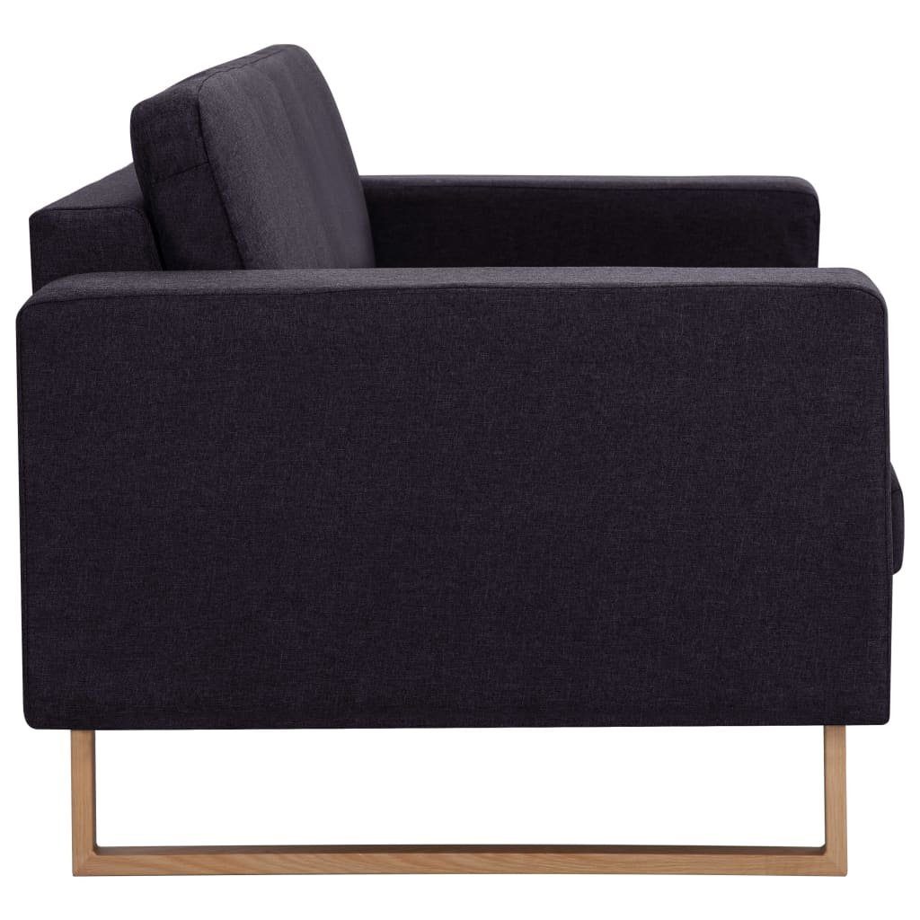 vidaXL Sofa 2-Sitzer-Sofa Schwarz Couch Stoff