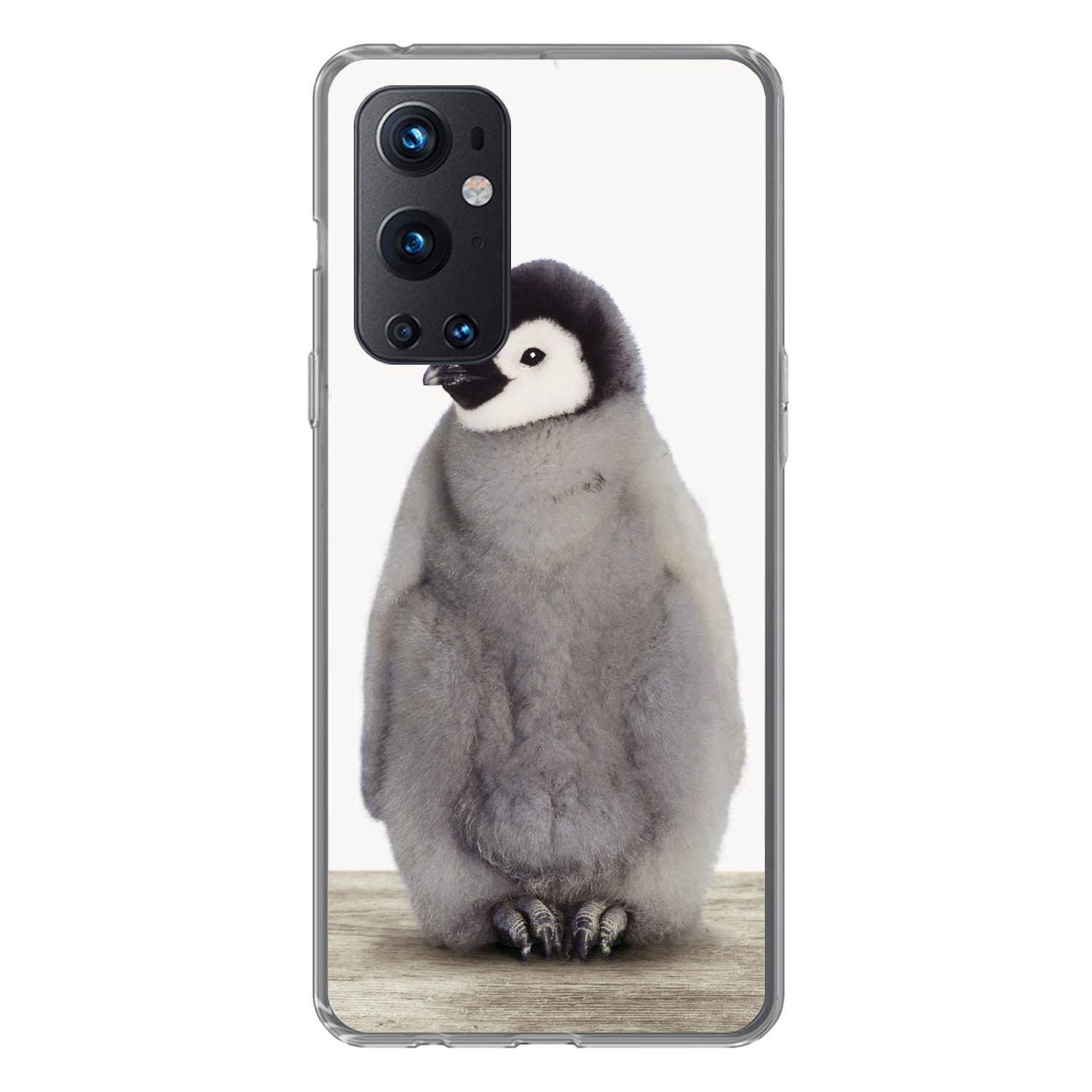 MuchoWow Handyhülle für OnePlus 9 Pro Kinder - Pinguin - Grau - Tiere - Mädchen - Jungen, Phone Case, Silikon, Schutzhülle Dünn