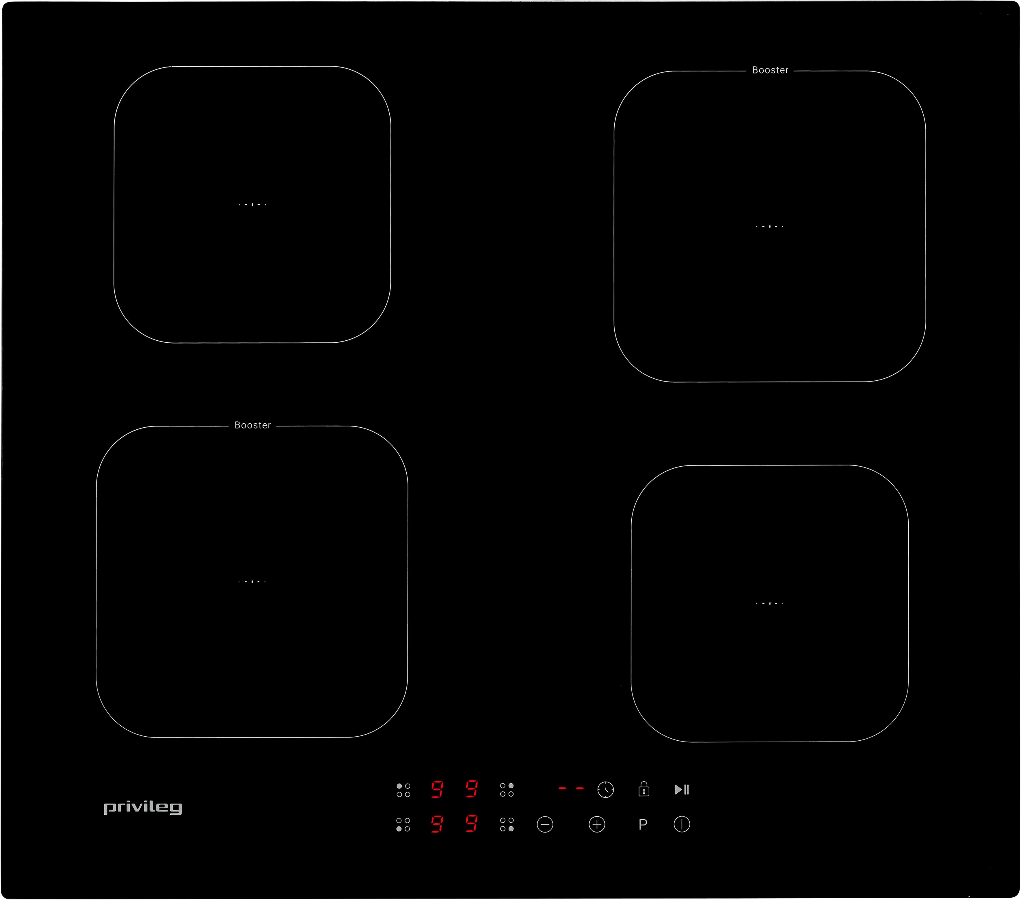 Privileg Induktions-Kochfeld PS F 71Q60 NE, Booster Induktion - schnelles Erreichen der maximalen Hitze