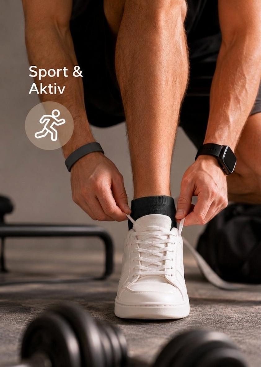 NERS Kurzsocken für Damen & Herren, Baumwolle, Komfortbund, atmungsaktiv (Spar-Set, 10-Paar) Sneakersocken mit verstärkter Ferse, ohne Gummidruck – Bild 5 von 5