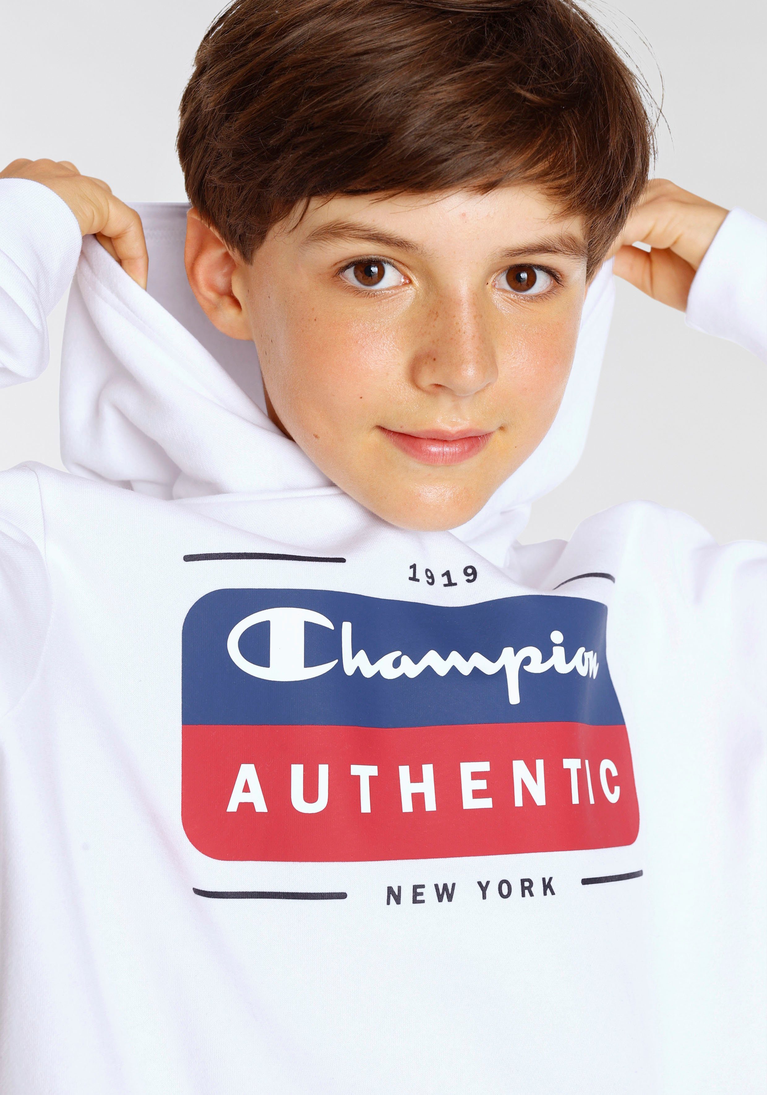 Champion Sweatshirt Graphic Shop Hooded - weiß Sweatshirt Kinder für