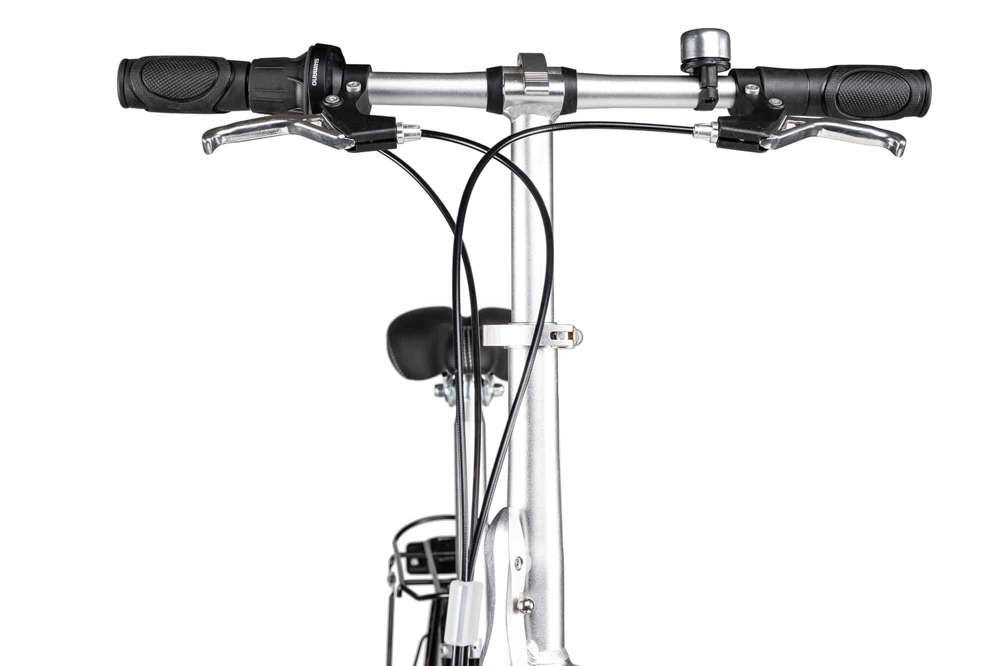 Chirp Dolphin 6 folding bike, 6-speed Shimano Tourney TY21 derailleur, space-saving folding design, black/grey