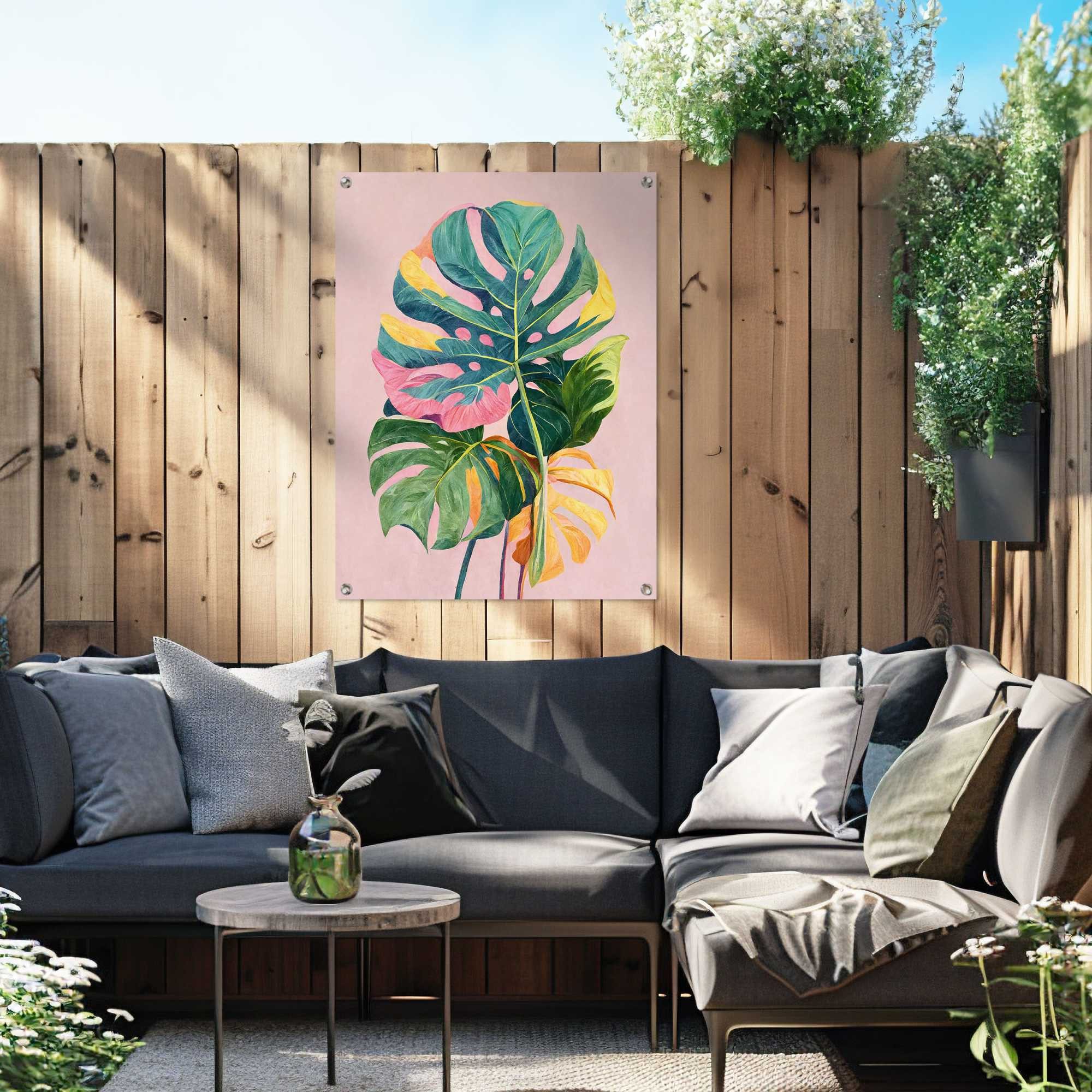 Reinders! Poster Summer Leafs, Garten - Monstera - Mehrfarbig - Leinwand - Blumen und Pflanzen