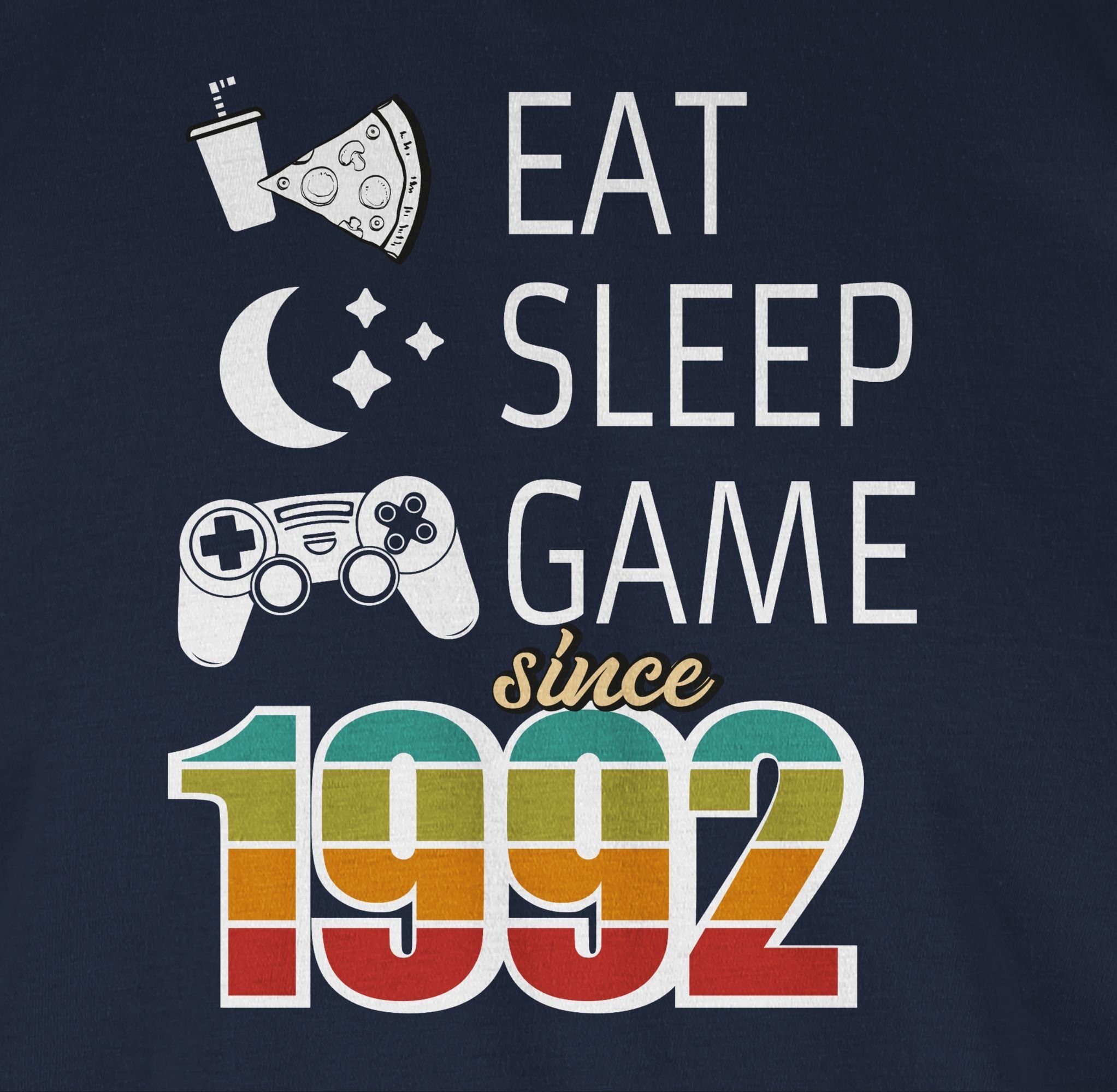 Shirtracer T-Shirt Eat sleep since Navy 30. Blau Geburtstag Game 1992 02