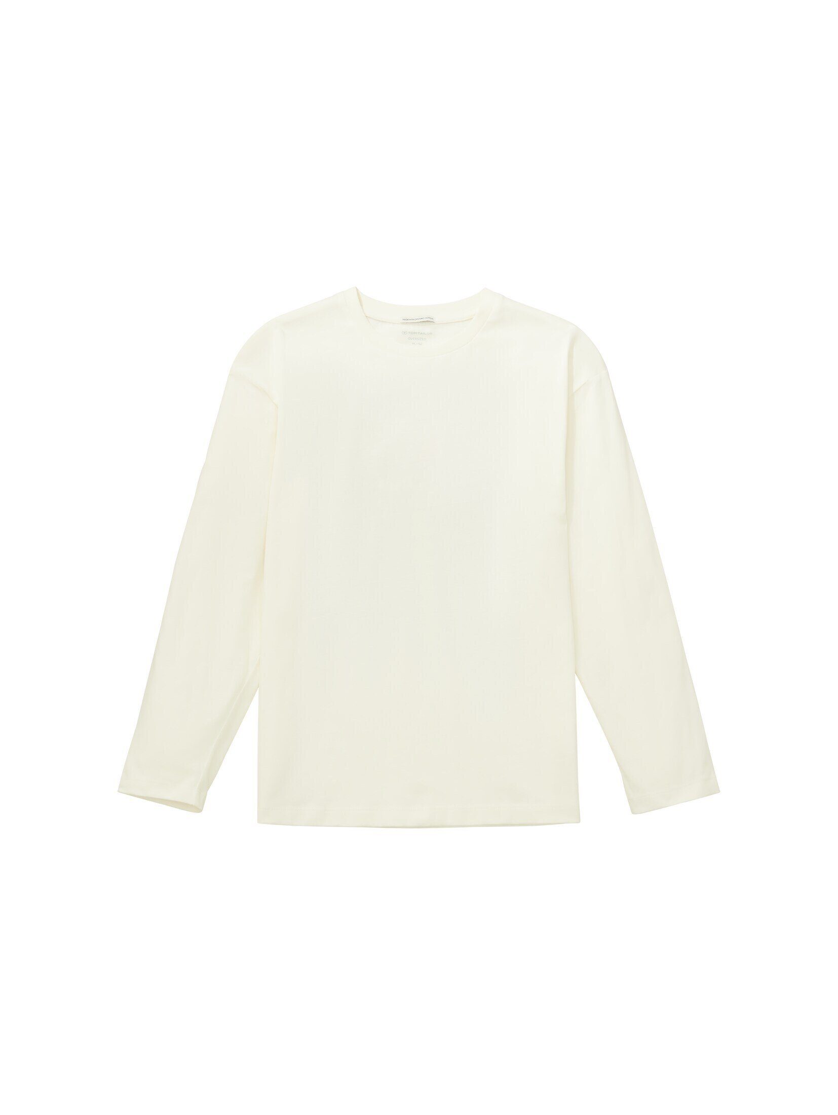 White Wool mit TOM TAILOR Langarmshirt Print T-Shirt Oversize