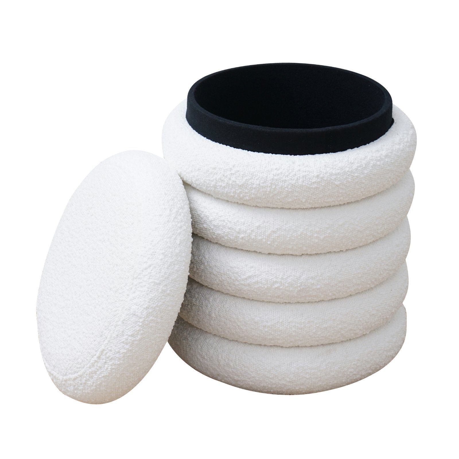 SVITA Stauraumhocker BLOSSOM XS, Pouf, Mit Stauraum, Bouclé-Bezug, Bequeme günstig online kaufen