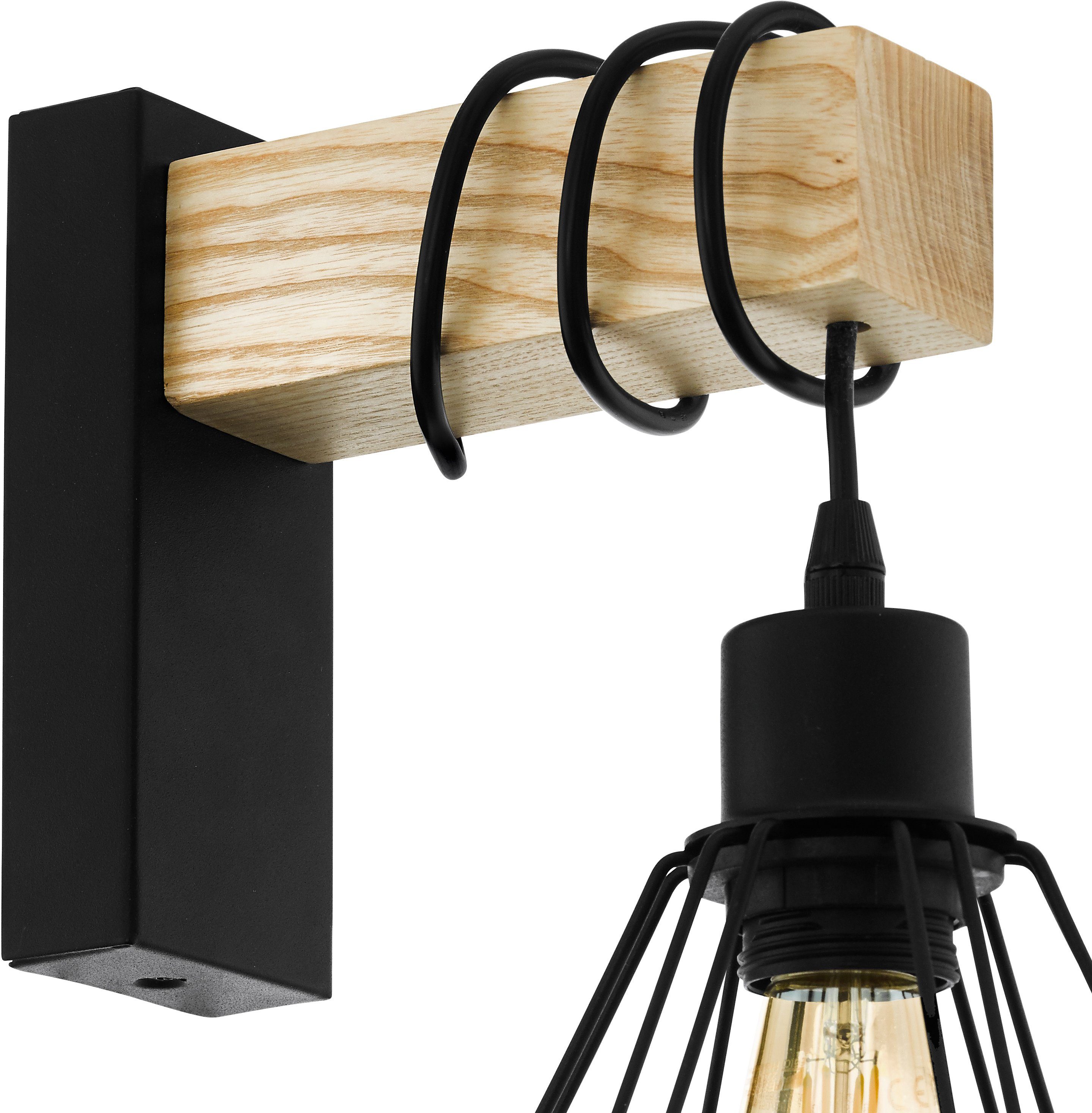 Industrial Retro 5, E27 EGLO Leuchtmittel, TOWNSHEND ohne Fassung: Wandleuchte Lampe im Wandleuchte Design, Vintage