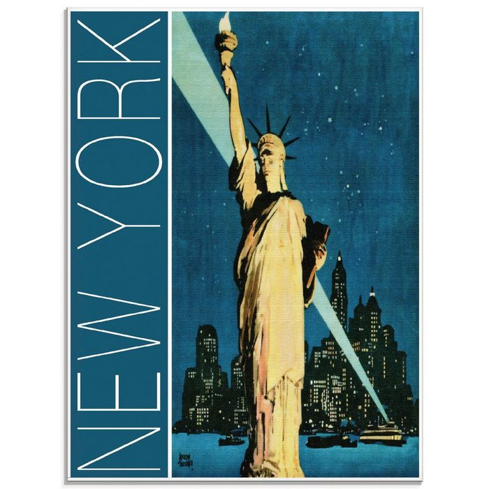 Artland Glasbild New York Vintage Reiseplakat Amerika (1 St) in verschiedenen Größen