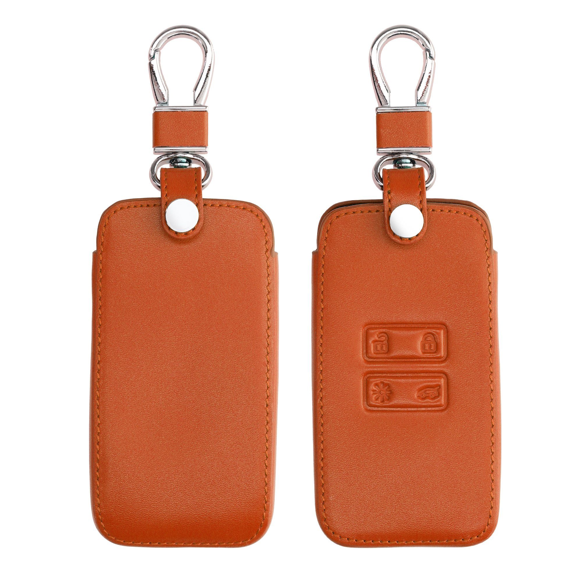 kwmobile Schlüsseltasche Autoschlüssel Kunstleder Hülle für Renault, Schlüsselhülle Schlüssel Case Cover Orange