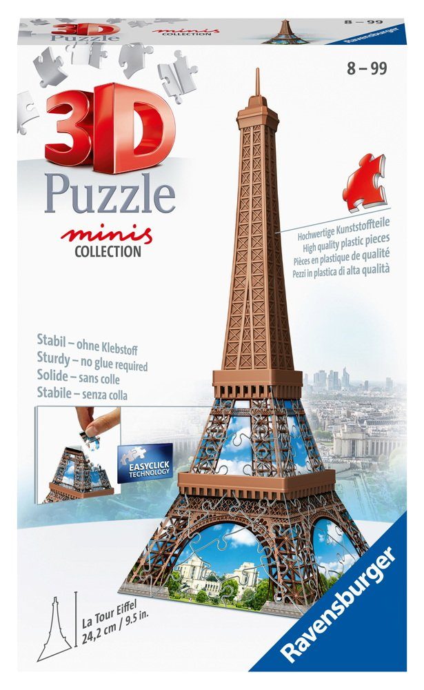 Ravensburger 3D-Puzzle 54 Eiffelturm Teile 54 Puzzleteile 12536, Mini 3D Puzzle Ravensburger