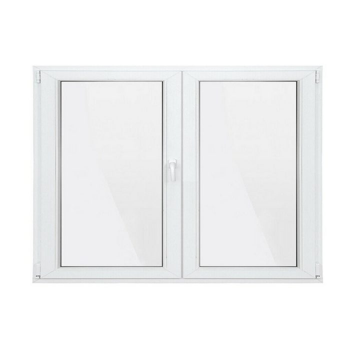 SN Deco Kunststofffenster Fenster 2 Flügel 1200x1000 2-fach Verglasung weiß 70 mm Profil RC2 Sicherheitsbeschlag