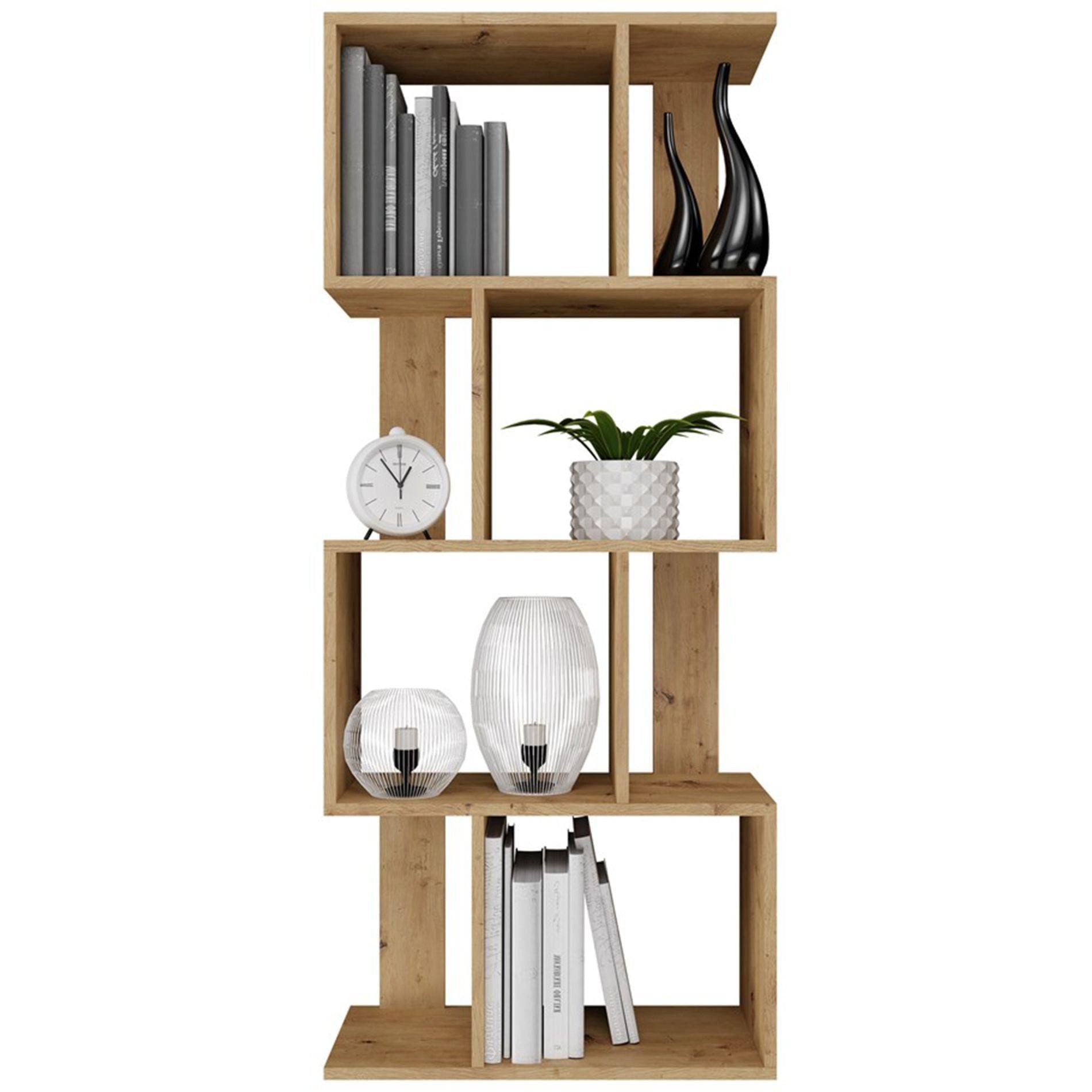 Selsey Standregal FIESTA, Bücherregal mit 8 Ablagefächern, asymmetrisch, 60 cm