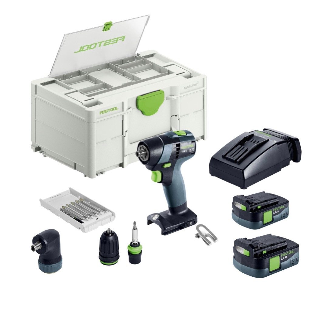 FESTOOL Akku-Schrauber TXS 12 2,5-Set Akku Bohrschrauber 12 V 30 Nm Brushless (576874)