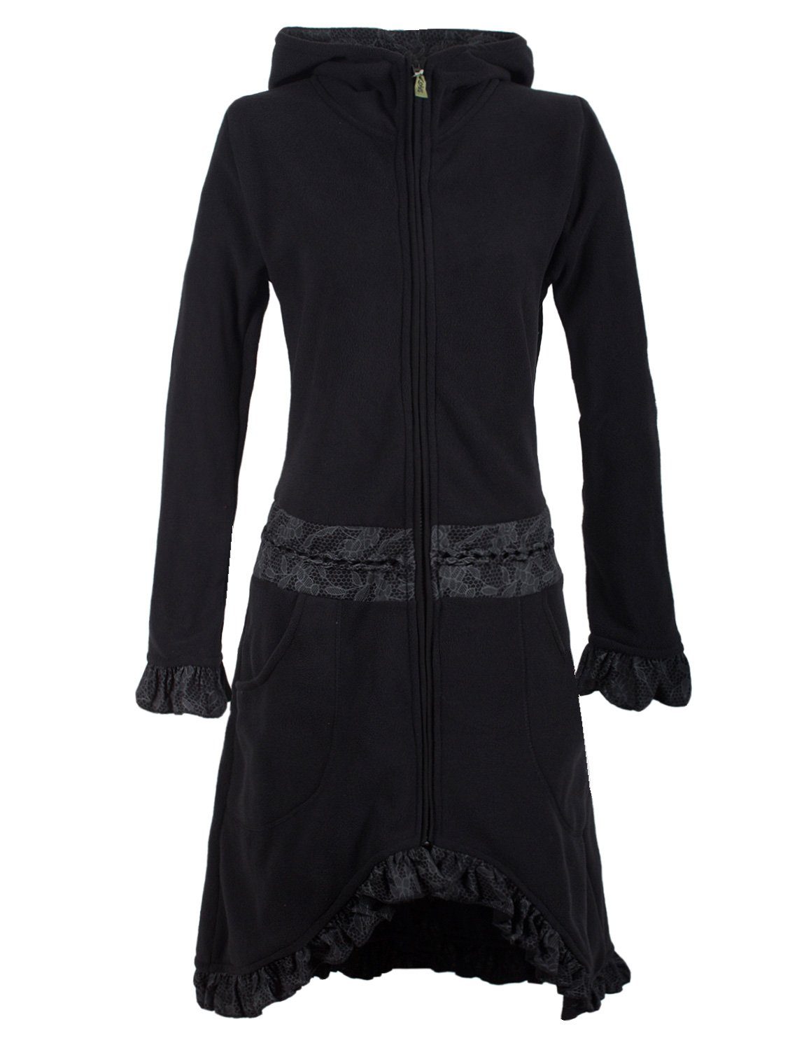 Vishes Wintermantel Warmer Elfen Fleecemantel mit Kapuze und Rüschen Kapuze günstig online kaufen
