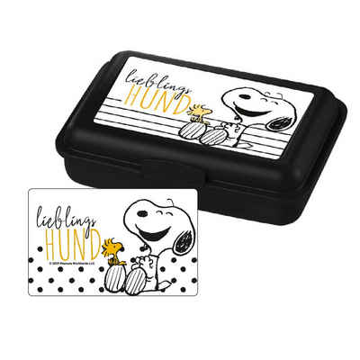 United Labels® Lunchbox The Peanuts Brotdose - Lieblings Hund mit Trennwand Schwarz, Kunststoff (PP)