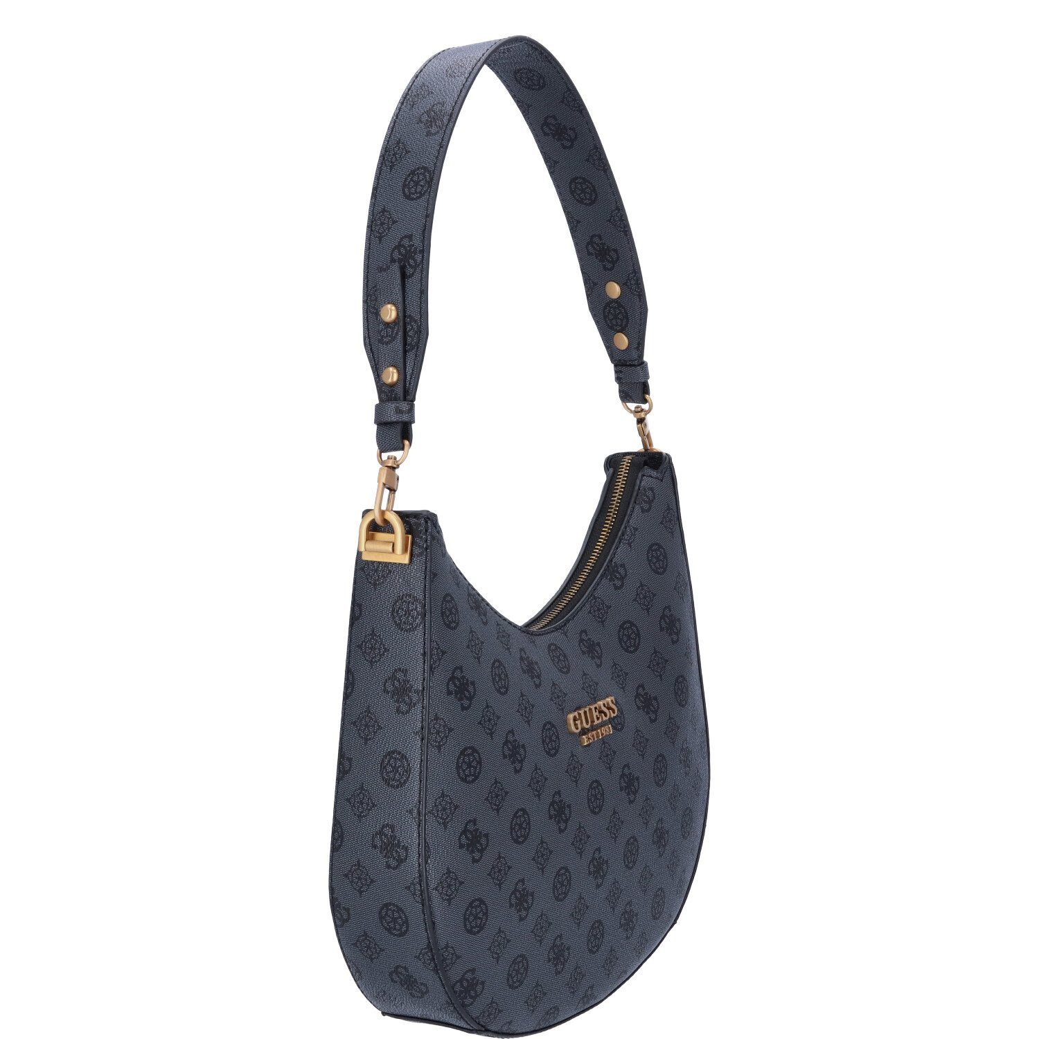 Guess Umhängetasche GUESS Damen Schultertasche Fynna Charcoal Logo (1, 1-tlg., 1)