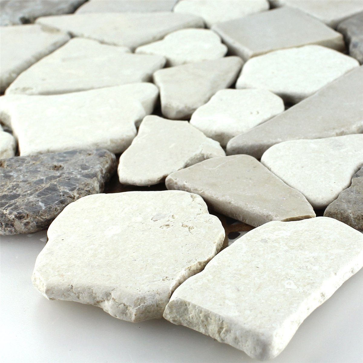 Mosafil Mosaikfliesen Mosaikfliesen Marmor Bruch Coffee Beige, Naturstein-Marmor 30.500x30.500, beige-braun, Frostsicher - Wasserfest - Rutschfest