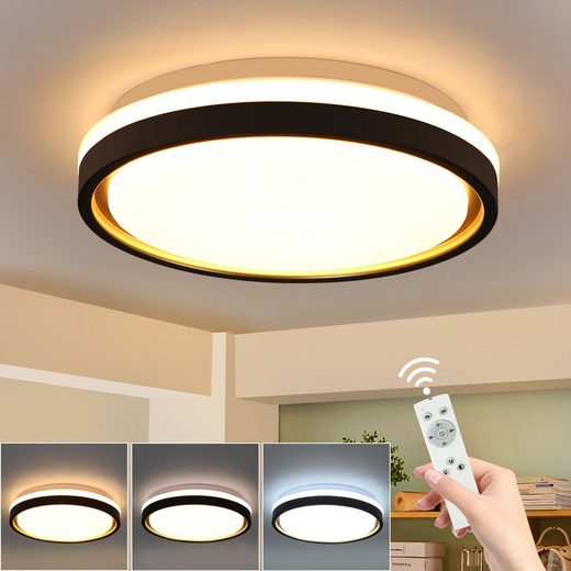 ZMH LED Deckenleuchte »Deckenlampe LED Deckenleuchte Dimmbar Wohnzimmer mit Fernbedienung - Rund Modern Schlafzimmerlampe Deckenbeleuchtung für Kinderzimmer Küche Esszimmer Flur«, LED Deckenleuchte
