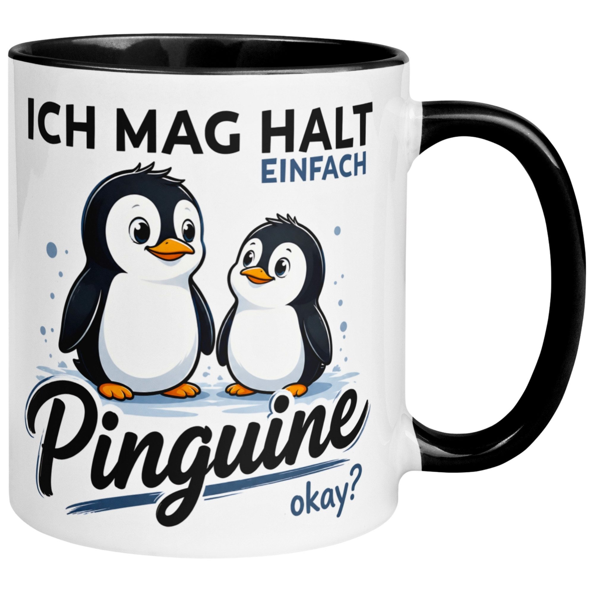 Momentals Tasse Pinguin – „Ich mag halt einfach Pinguine“ – lustiger Geschenk Becher, Gratis Versand · Links-&Rechtshänder · Spülmaschinenfest