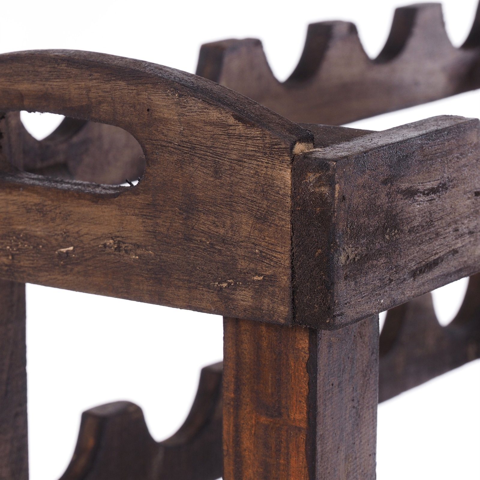 DESIGN DELIGHTS Weinregal WEINREGAL "RUSTIC", 66x61x24cm(HxBxT), Altholz massiv, Flaschenhalte