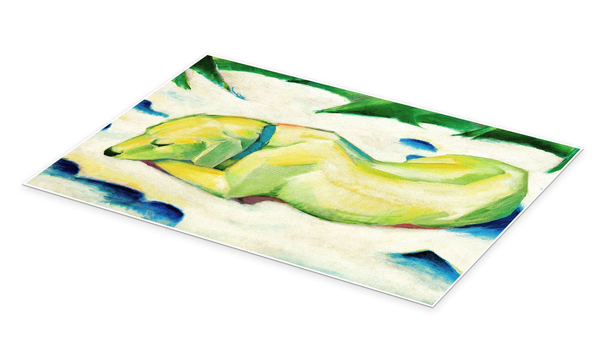 Posterlounge Poster Franz Marc, Liegender Hund günstig online kaufen