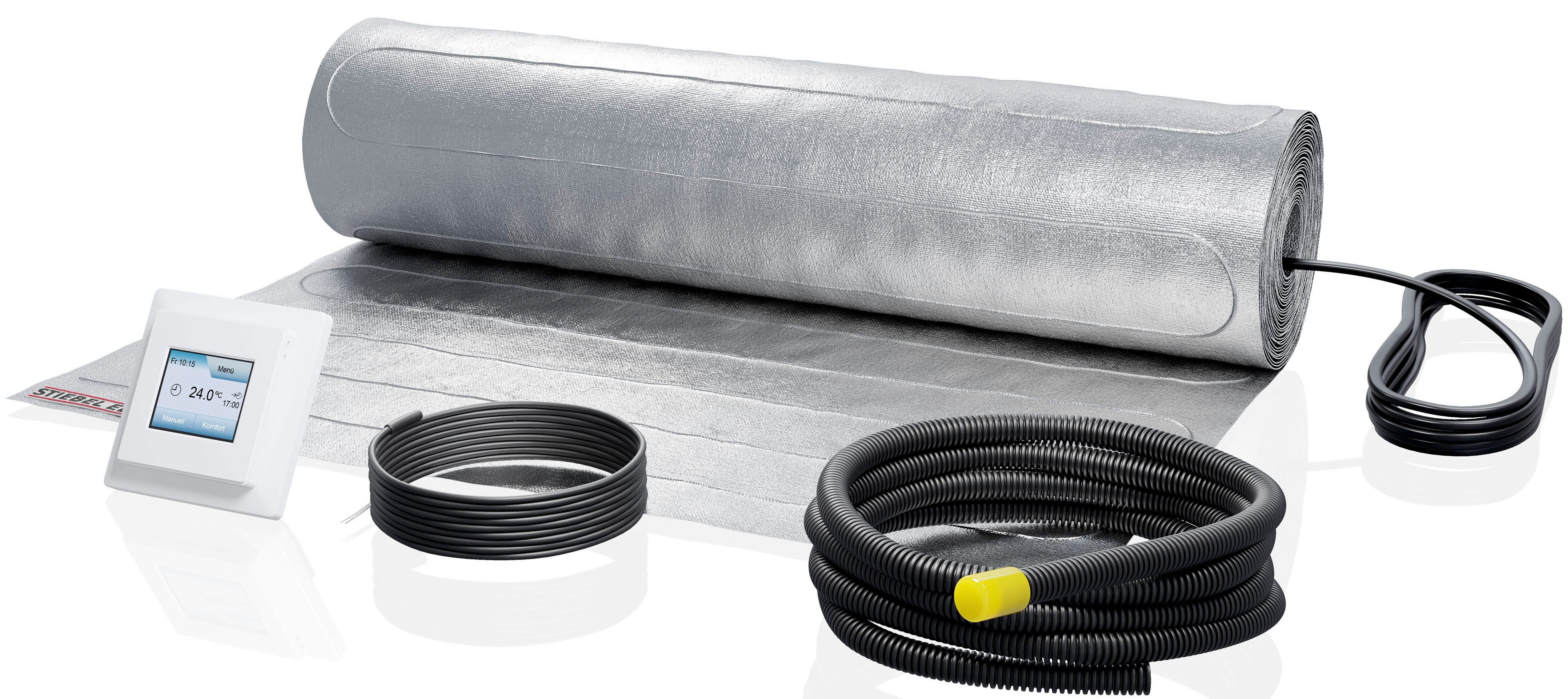 STIEBEL ELTRON Fußbodenheizung FTD 140/8 Set Plus, elektrische Fußbodenheizung, für Laminat/Fertigparkett, Komplettset 8m², 140W/m², FTD 140/8 SetPlus