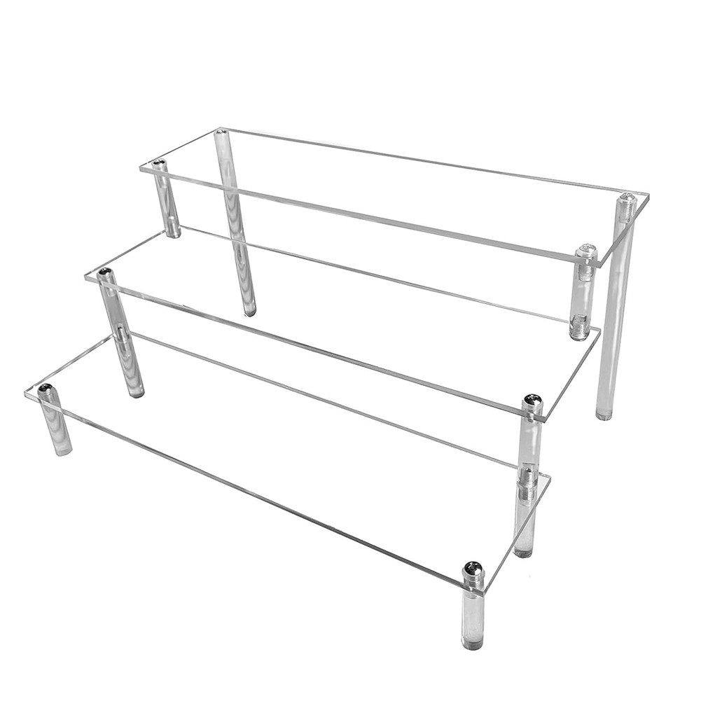 HT Organizer Stufen-Präsentationsständer, 3 Tier Acryl Riser Display Regal Ständer für Amiibo Funko Pops Figuren