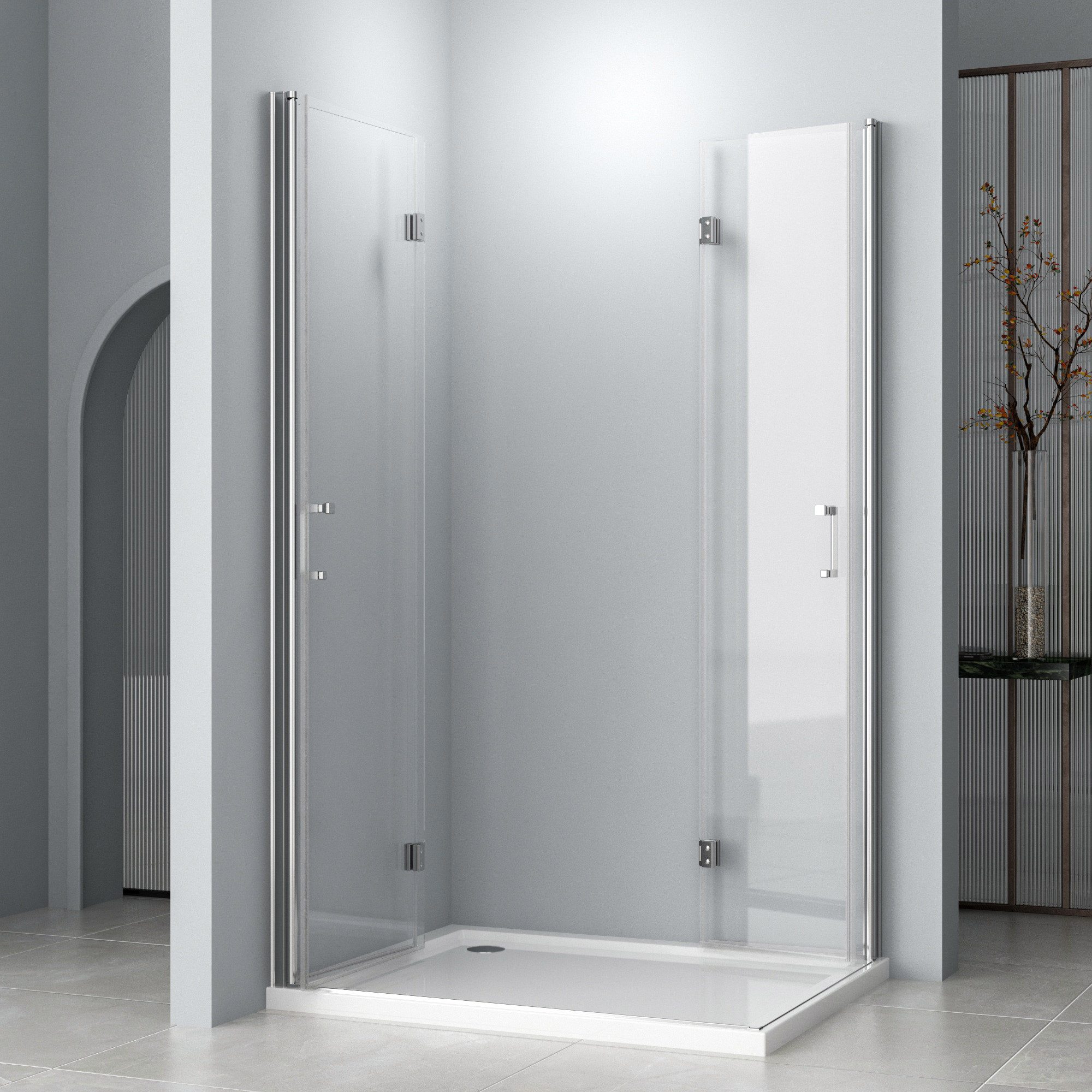 Hopibath Eckdusche Duschkabine Schwarz Chrom 100x90x195cm günstig online kaufen