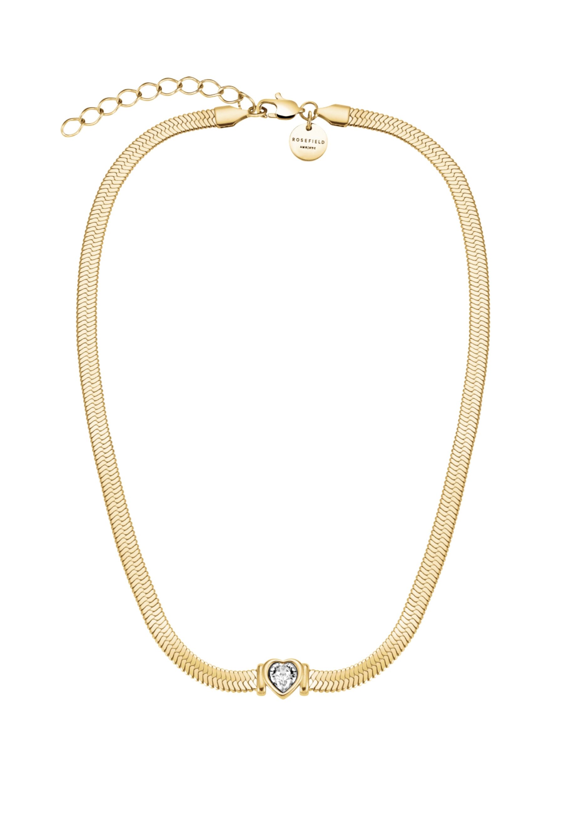ROSEFIELD Edelstahlkette ROSEFIELD Schlange Herz Choker Halskette für Damen Goldfarben
