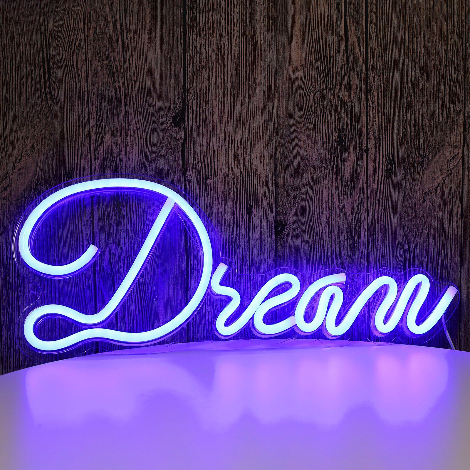 Rosnek LED Dekolicht Mehrere Muster, LED-Neonlicht, für Bar Party Schlafzimmer Wanddeko, mit Rückwand, USB