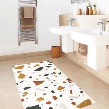 Läufer Teppich Vinyl Flur Küche Muster Terrazzo lang modern, Bilderdepot24, Läufer - braun glatt