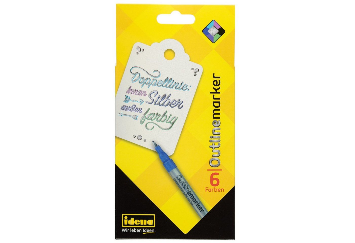 Thumbnail - Idena Marker Idena 10455 - Outline-Marker mit Doppellinien-Effekt, innen silber