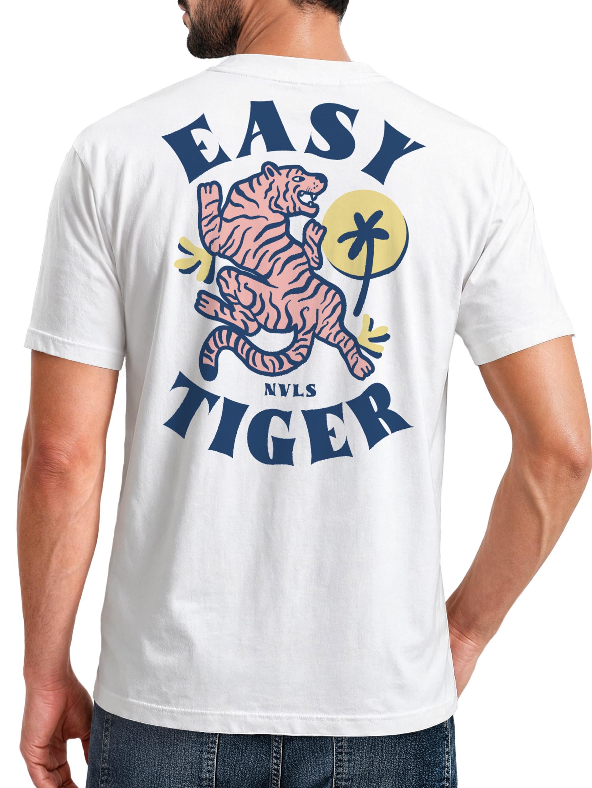 Print-Shirt Herren T-Shirt Backprint Tiger Aufdruck Motivshirt Sommer Printshirt