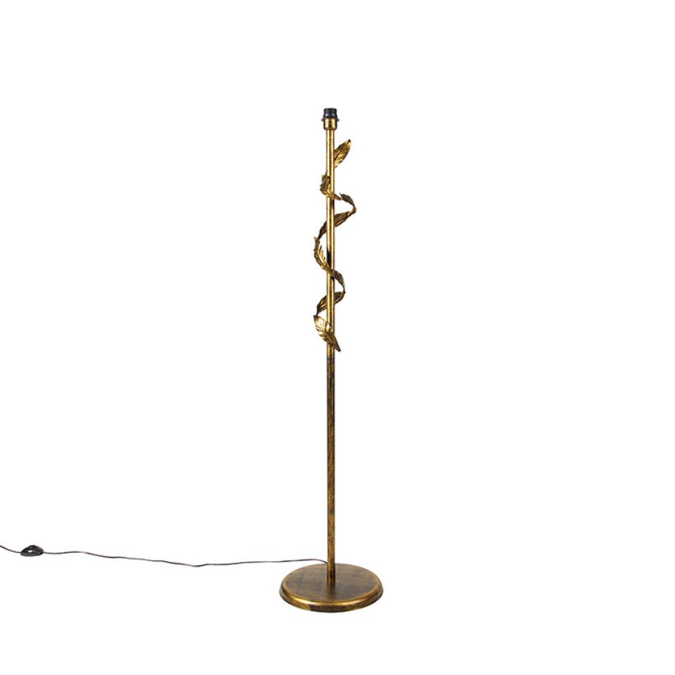 Qazqa Stehlampe Linden, ohne Leuchtmittel, E27, Gold/Messing, Klassisch / Antik, Stahl, 1-flammig