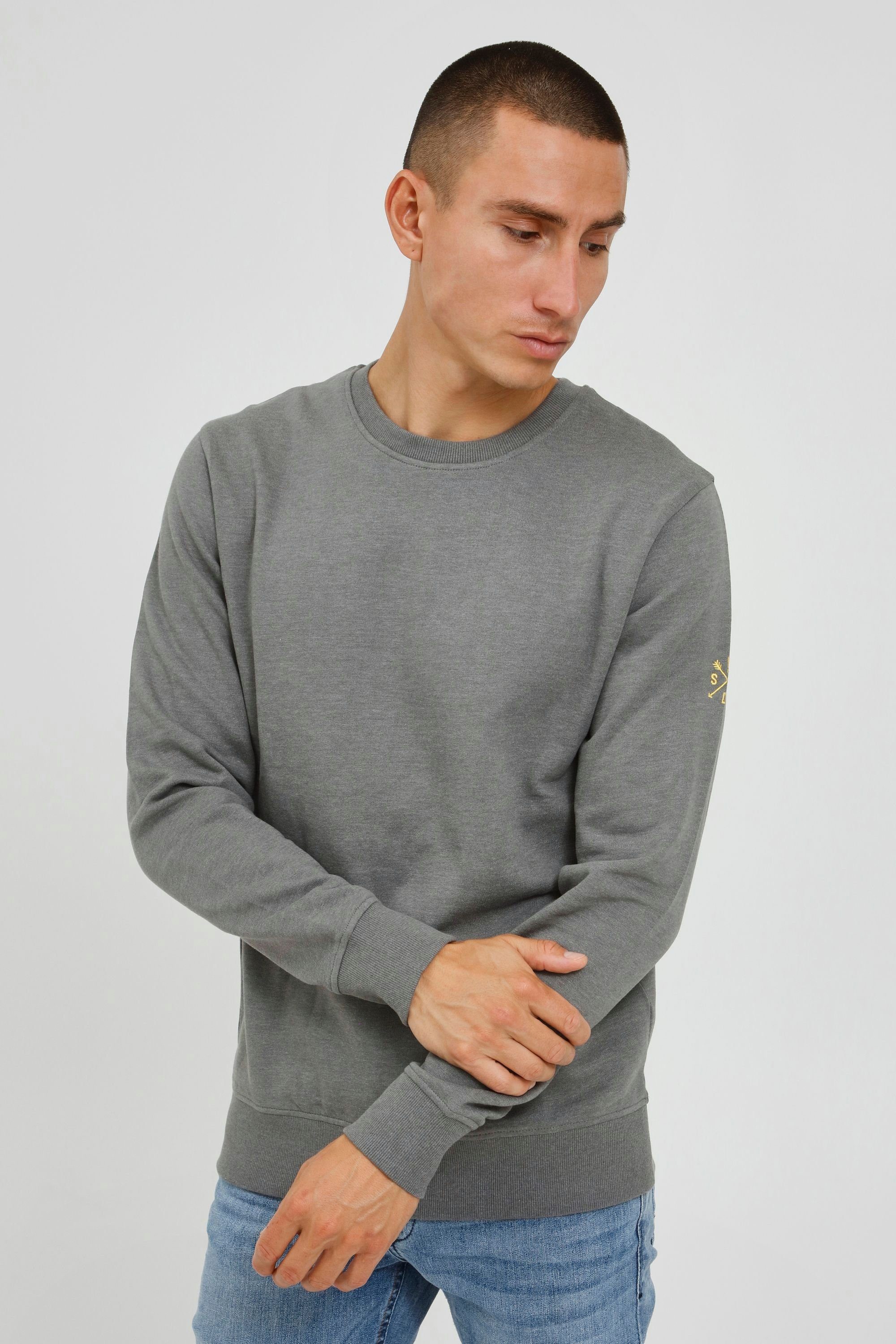 (1840051) Sweatshirt Sweatshirt mit !Solid SDKani Melange Gray Rundhalsausschnitt