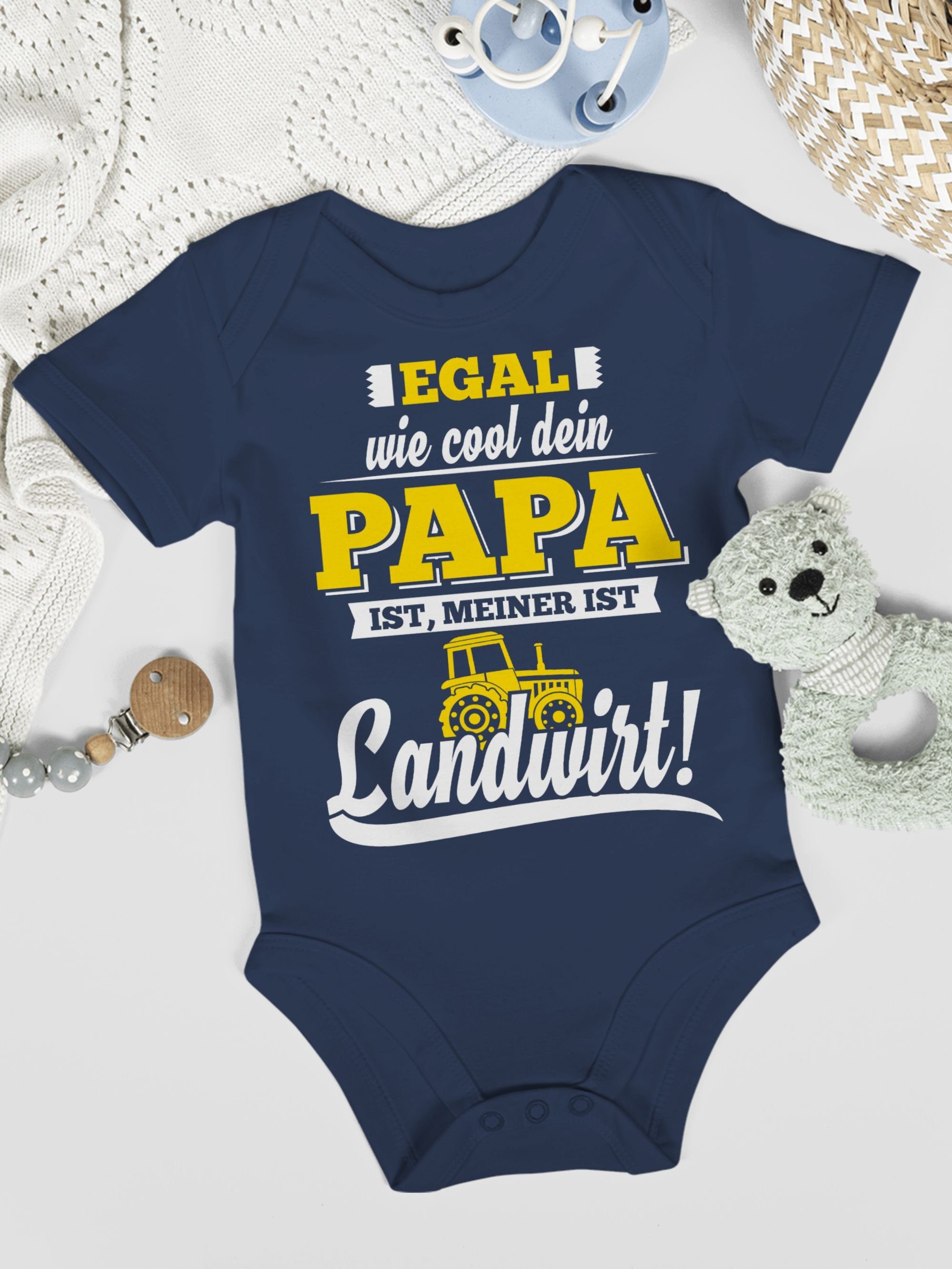 Shirtracer Shirtbody Egal wie Cool dein Papa meiner ist Landwirt Sprüche Baby