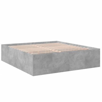 vidaXL Bett Bettgestell Betongrau 200x200 cm Holzwerkstoff