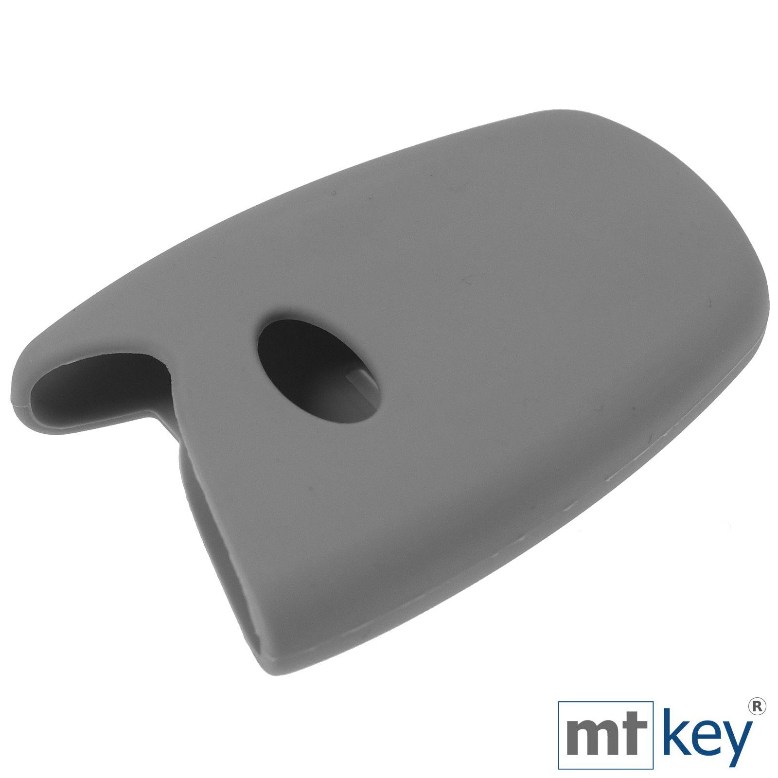 mt-key Schlüsseltasche Autoschlüssel Softcase Fe Genesis Silikon Knopf ix45 KEYLESS Equus Azera Grau, für Santa Hyundai Schutzhülle Grandeur 3