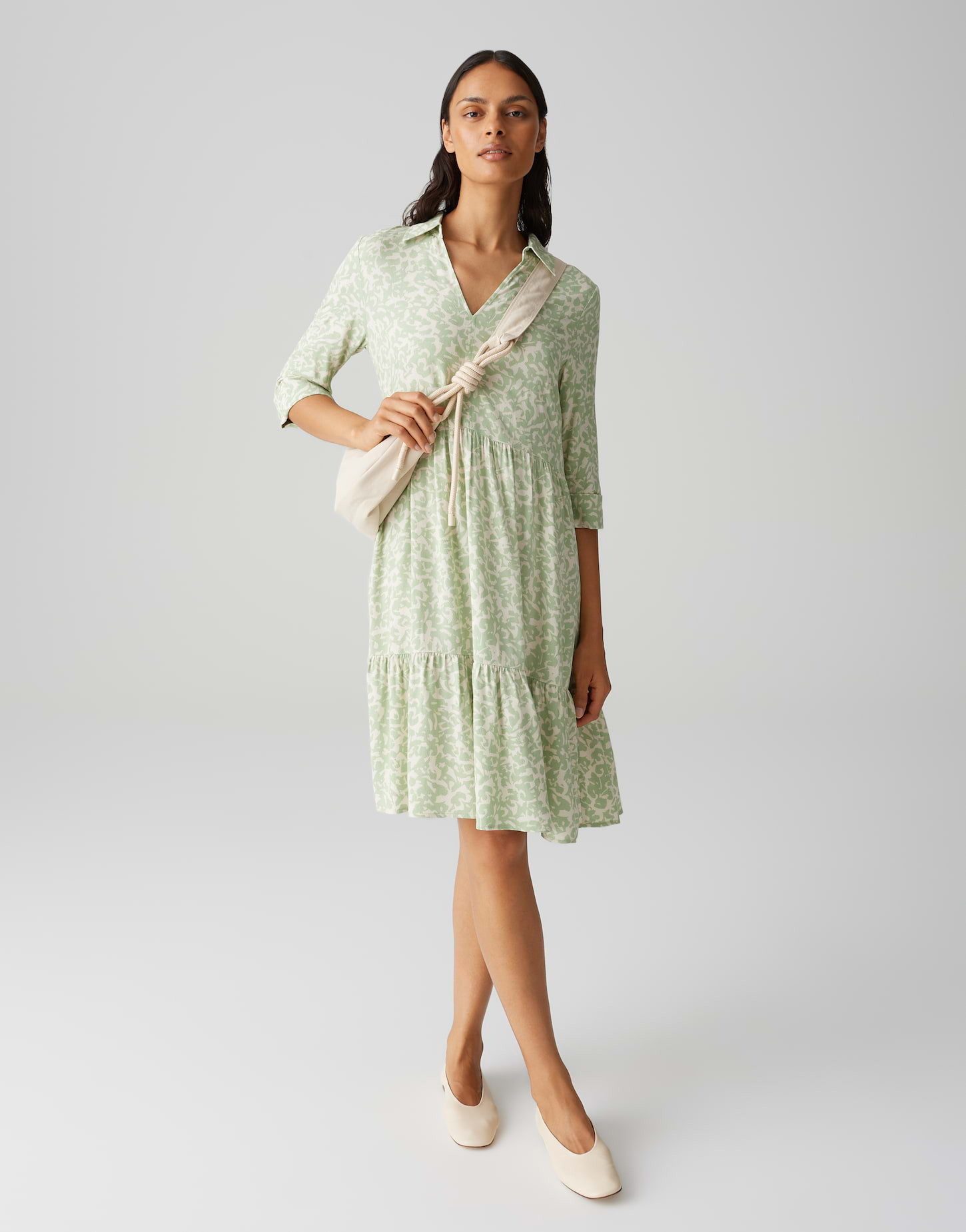 OPUS Minikleid WALARI Regular mit femininen Volantstufen