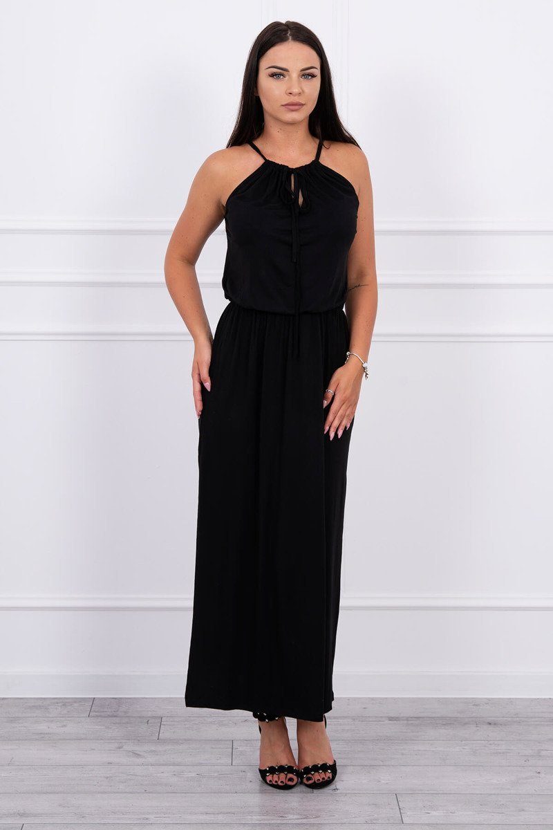 Kesi Abendkleid Schwarz Abendkleid Style Kesi Boho Shirtkleid (12713-U) Trägerkleid Damen