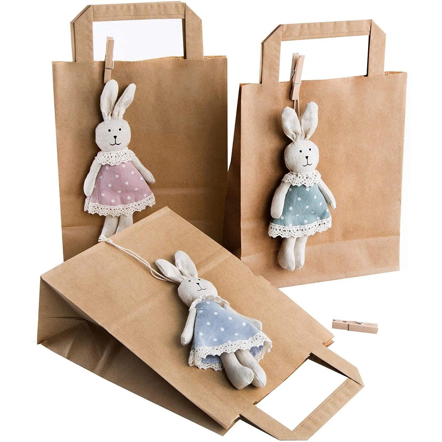 Logbuch-Verlag Geschenkbox 3 Osternester zum Befüllen - 18 x 22 x 8 cm + Osterhasen 17 cm +