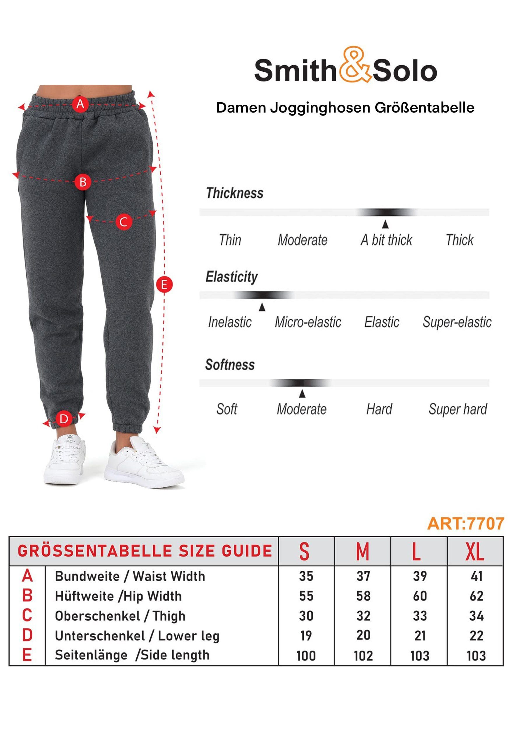 Smith & Solo Jogginghose Jogginghose Damen Winter, Sporthose Premium Sweathose (1-tlg) Baumwolle