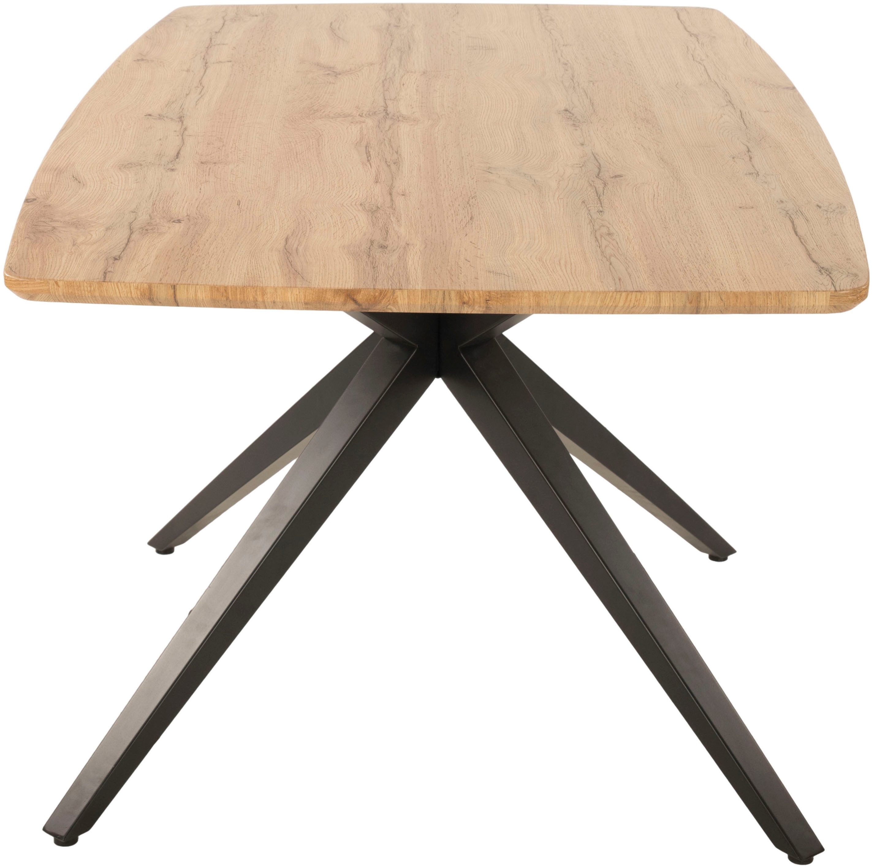 Duo Collection Esstisch Tisch Emira (1-St), massives X-Metallgestell, Wildeichen Optik