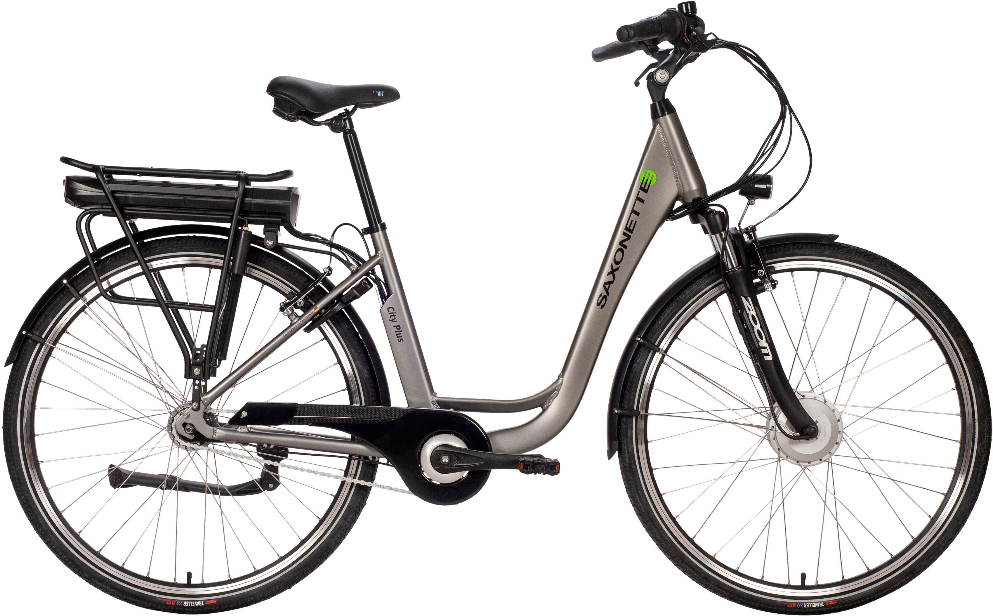 SAXONETTE E-Bike »City Plus«, 7 Gang, Nabenschaltung, Frontmotor 250 W,  (mit Akku-Ladegerät), ebike Damen online kaufen | OTTO