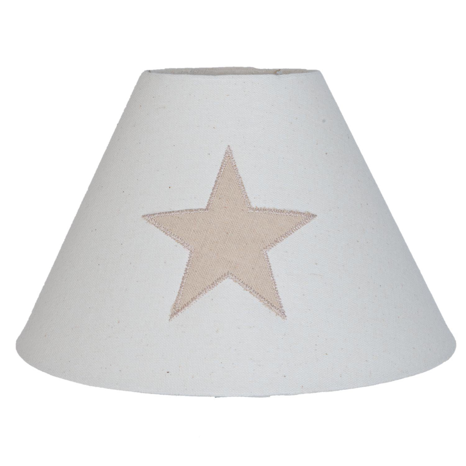 Clayre & Eef Лампыschirm Лампыschirm Stern Beige Baumwolle 25 x 16 cm Clayre & Eef E27, Sternmotiv