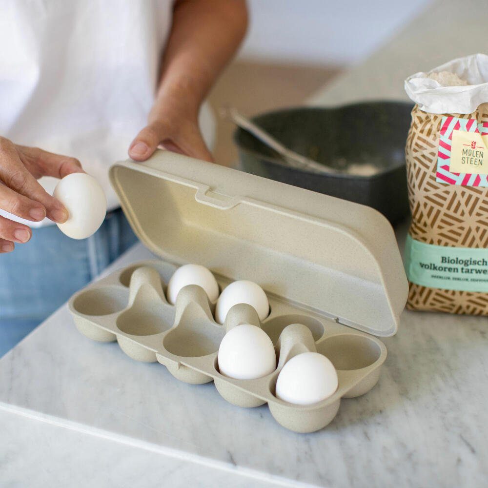 KOZIOL Eierbox für Leaf To Green, 10 Eggs Go Kunststoff, Nature Eier Eierkorb